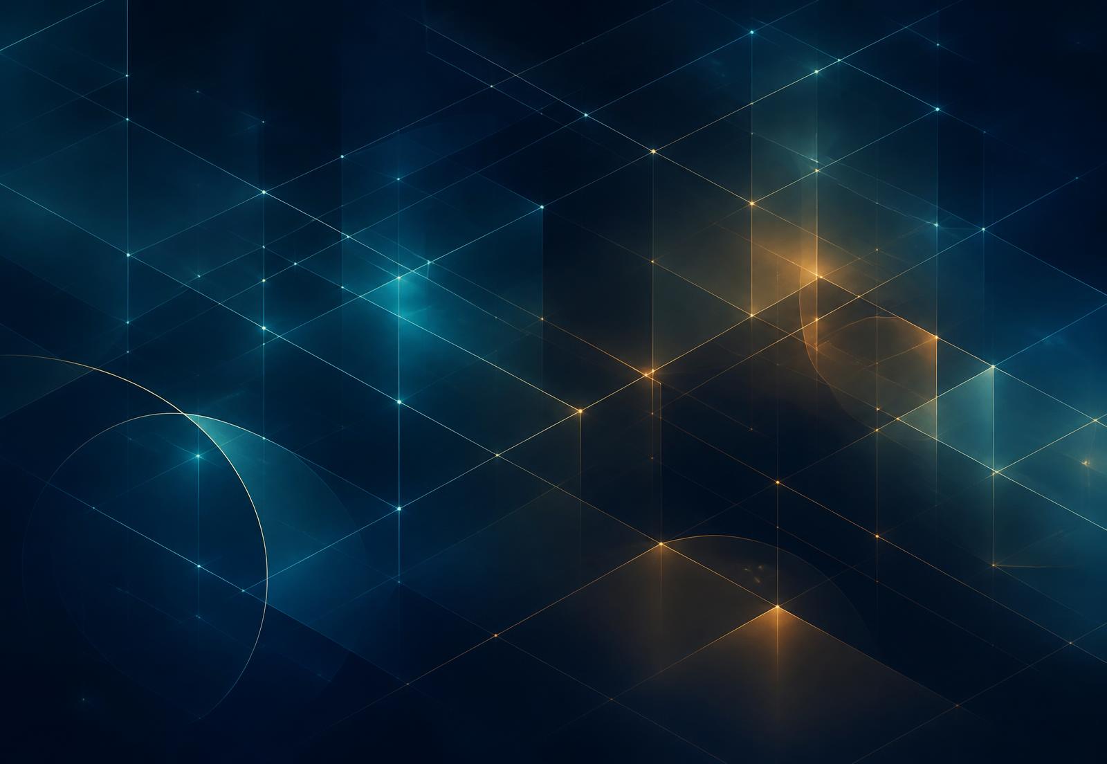 Abstract lattice of light representing oversight of interconnected AI systems